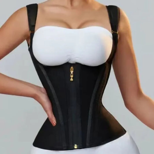 High Elastic Mesh Waist Seal Court Belly Contracting And Slimming Waistband Zipper Breasted Vintage Corset